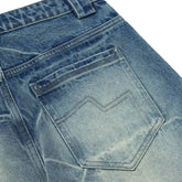 Lightning Texture Frayed Jeans - Washed Wide-Leg Style - Florence Luxe