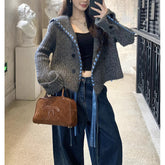Handmade Ribbon Knitted Cardigan Coat For Women.
