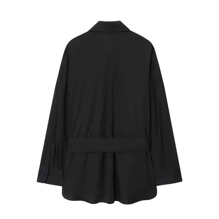 Fashionable And Versatile Lace-up Poplin Shirt