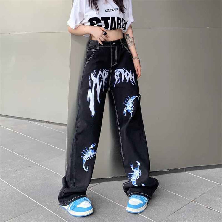 Fashionable High Waist Street Jeans Embroidered Denim Hot Pants Shorts for Women