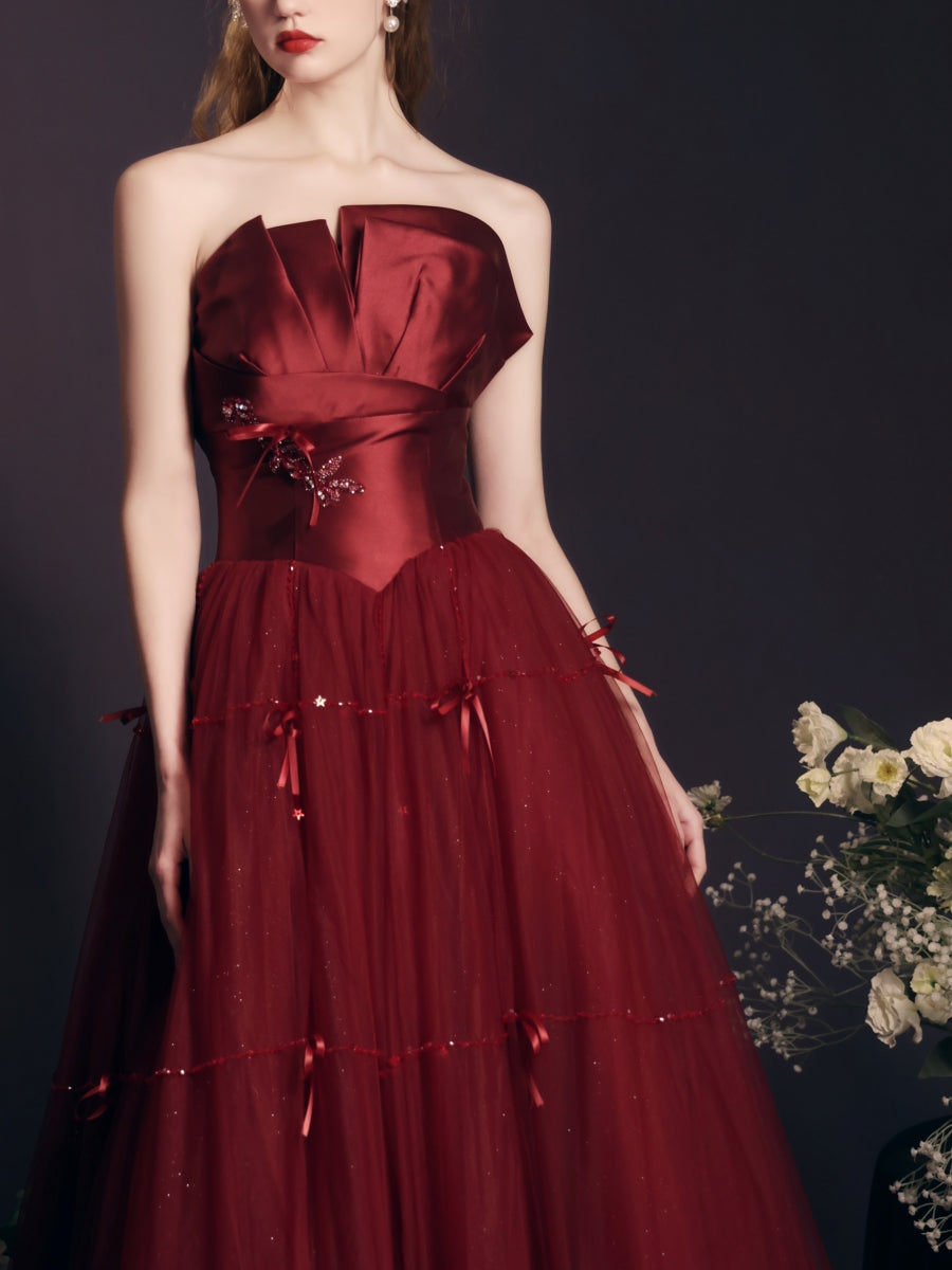 Red Tube Top Long Dress for Women - Heavy-Duty Style - Florence Luxe