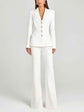 White Blazer and Trousers Suit - Stylish Single Breasted 2-Piece Set