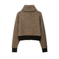Loose Patchwork Knitting Coat For Women - Florence Luxe