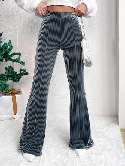 High Waist Corduroy Bell-Bottom Pants for Women - Wide Leg Style - Florence Luxe