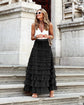 Layered Ruffles Long Skirt Summer Fashion A Line Swing Mesh Dress for Women - Florence Luxe