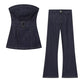 Denim Bustier Top and Wide-Leg Jeans for a Trendy Chic Look - Florence Luxe