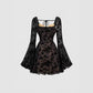 Black Floral Lace Skirt A-Line Short Top for Elegant Style - Florence Luxe