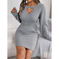 Womens Cut Out Sweater Dress - Long Sleeve Bodycon Mini Dress for Fall and Winter - Florence Luxe