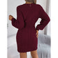 Womens Cut Out Sweater Dress - Long Sleeve Bodycon Mini Dress for Fall and Winter - Florence Luxe