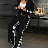 Hollow Frog Button Dress for Slim Waist and Hip Fit - Casual Long Sleeve Sports Set