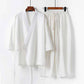 Trendy Cotton Linen Cardigan Suit: Stylish Two-Piece Hanfu for Modern Fashion