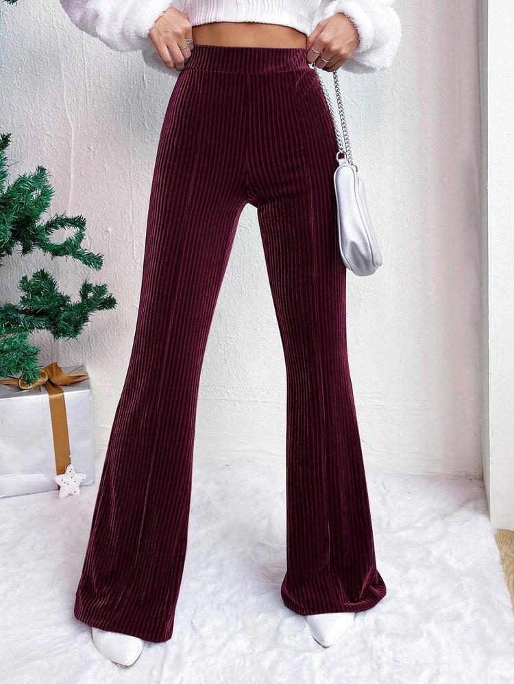 High Waist Corduroy Bell-Bottom Pants for Women - Wide Leg Style - Florence Luxe