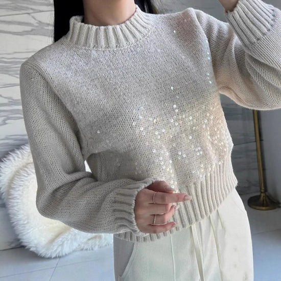 Design Sense Heavy Embroidery Sequins Pullover.