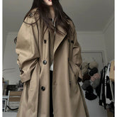 Temperament Wild Khaki Trench Coat for Effortless Casual Fashion - Florence Luxe