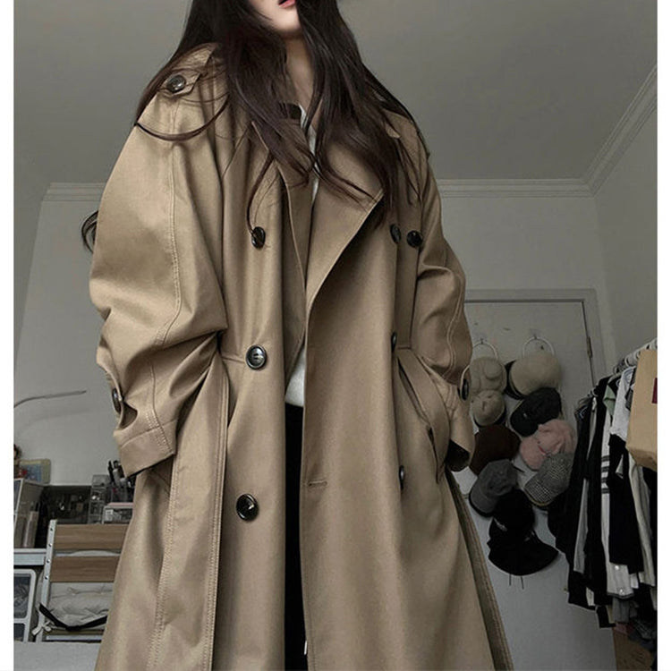 Temperament Wild Khaki Trench Coat for Effortless Casual Fashion - Florence Luxe