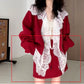 Red Baseball Jacket - Fashionable Temperament Leisure Style Sweater All-Matching Suit - Florence Luxe