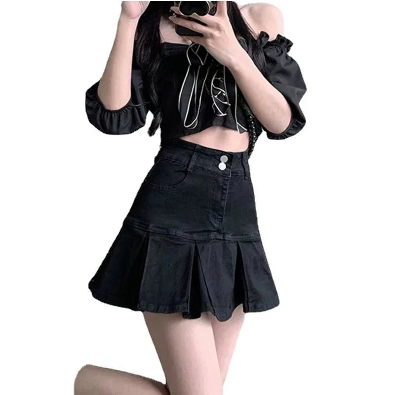 American Hot Girl Denim Skirt - Women&