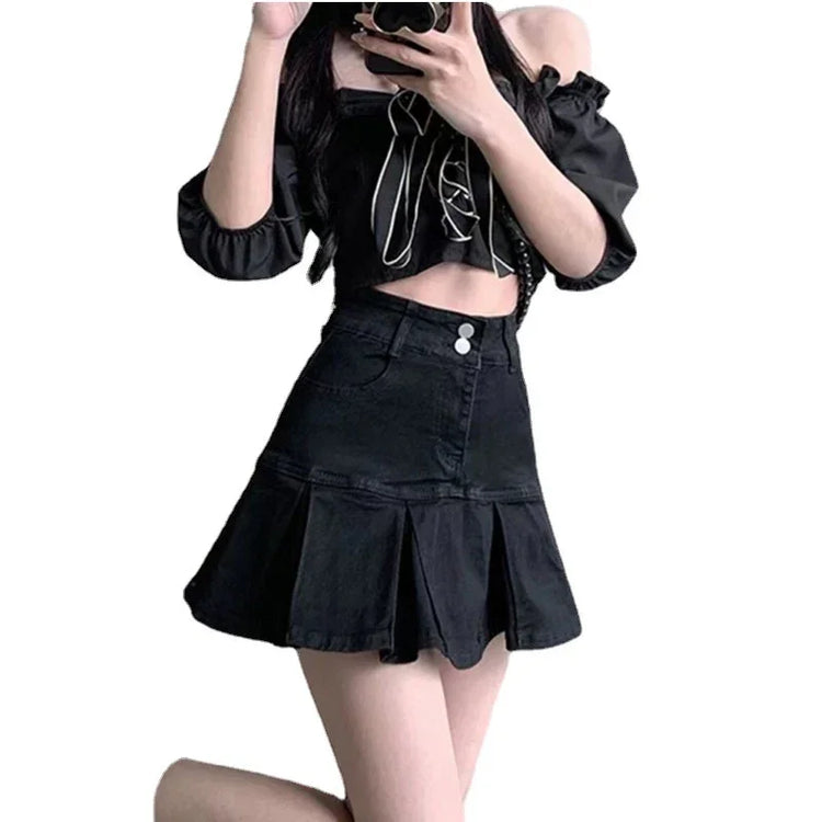 American Hot Girl Denim Skirt - Women&