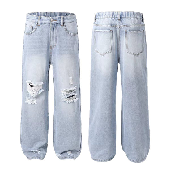 Ripped Straight Denim Women&