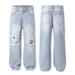 Ripped Straight Denim Women&