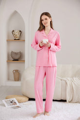 RONGTAI Womens Cotton Pajama Sets Comfy Fall Winter Long Sleeve Sleepwear 2 Pcs PJs Nightwear S-XXL