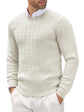 Round Neck Knitted Sweater Twisted Flower Slim Fit - Florence Luxe