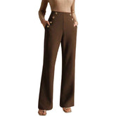 High Waist Flared Pants for Women - Air Slimming Draped Style