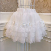Lolita Princess Bowknot Lace All-matching Base Skirt.