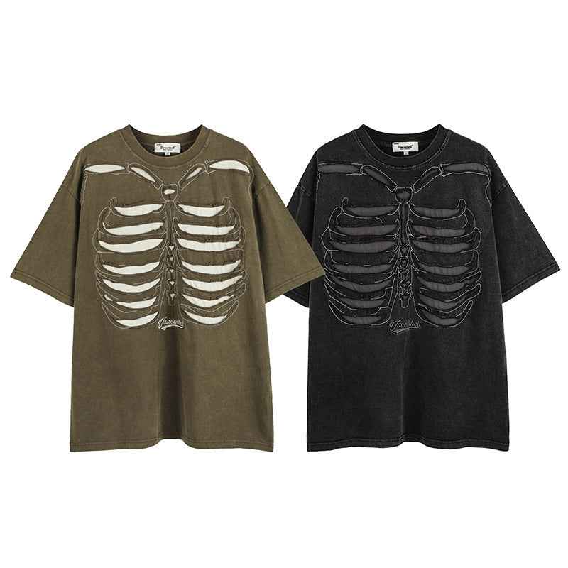 Dark Skull Short Sleeve Shirt for High Street Style