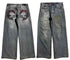 American Retro Washed-out Jeans for Men - Wide-leg Workwear Design Casual Style