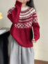 New Round Neck Loose Slimming Christmas Knitwear Top - Florence Luxe
