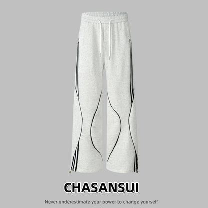 Autumn And Winter Leisure Sweatpants Loose Wide Leg Straight.