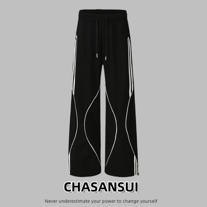 Autumn And Winter Leisure Sweatpants Loose Wide Leg Straight.
