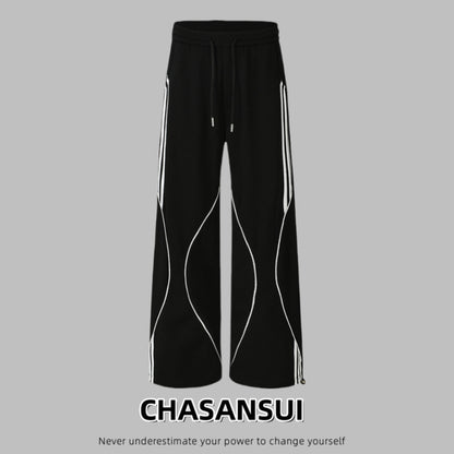 Autumn And Winter Leisure Sweatpants Loose Wide Leg Straight.