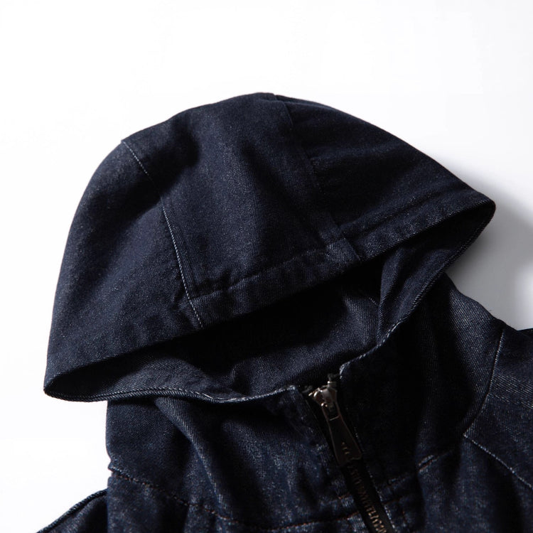 Autumn Denim Hooded Jacket for Men and Women - Retro Casual Loose Washed Denim Jacket - Florence Luxe