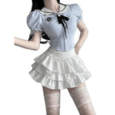 Sweet College Style Two-Piece Set - Hot Girl Waist Trimming Design - Florence Luxe