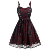 Skull Strap Dress Halloween Lace-up - Florence Luxe