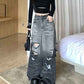 Gradient Ripped Wide Leg Jeans for Hot Girls in Vibrant Colors