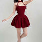 Retro Red Bow Bandage Halter Dress