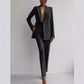 Casual Suits Fashion Long Sleeve Single-breasted Jacket Top And Slim Fit Trousers Women&