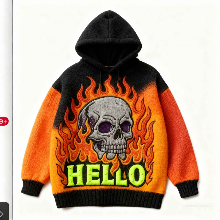 Fashion Casual Printed Polyester Sweater