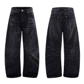 American Washed Old Lightning Crack Jeans
