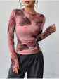Ink-wash Retro Print Top for Women - Stylish Slim-fit Versatile Design