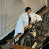 Long Leather Fur Coat for Women - Fashionable Environmental Protection Design