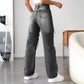 Ripped Straight Denim Women&
