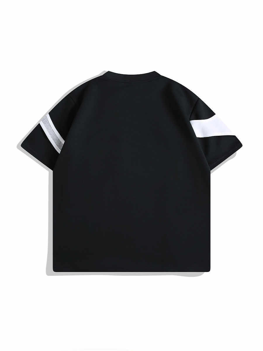 Double-Layer Padded Shoulder T-Shirt with Short Sleeves and Stitching Detail - Florence Luxe