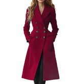 Reversible Woolen Coat for Women - Double Breasted Long Fashion Jacket - Florence Luxe