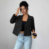 Casual Minimalist Long Sleeve Jacket Vest Coat Women