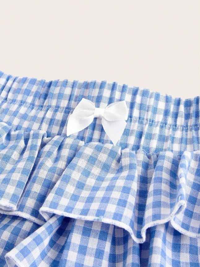 Summer Skirt Love Plaid Skirt Shorts Paired with Long Women&