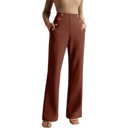 High Waist Flared Pants for Women - Air Slimming Draped Style